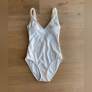Roxy white crochet one piece swimsuit, Size S
